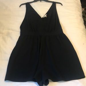 Black V-neck romper